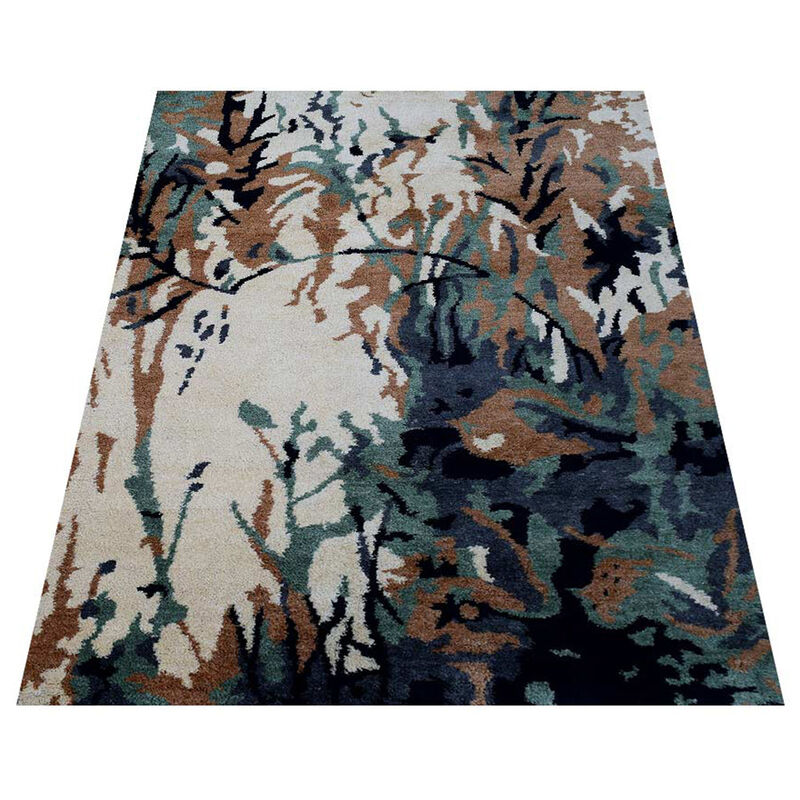 Rugsotic Carpets Hand Knotted Silk Size Area Rug Abstract Size NS0817 image number 2