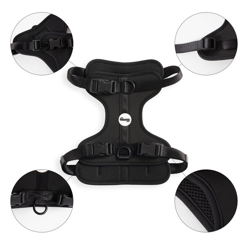 Arlo Adjustable Soft Padded No Pull Pet Harness with 3 Buckles and 3 Leash Clips