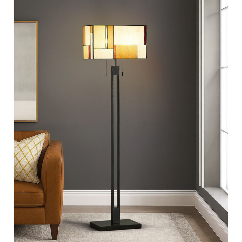 HOMEGLAM Aurae 62" H Modern Tiffany Glass Floor Lamp image number 1