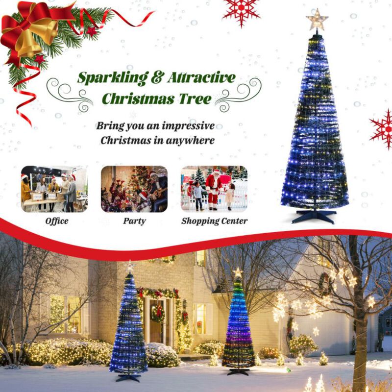 Hivvago 6.2 Feet Pop-up Lighted Christmas Tree with 282 RGB LED Lights
