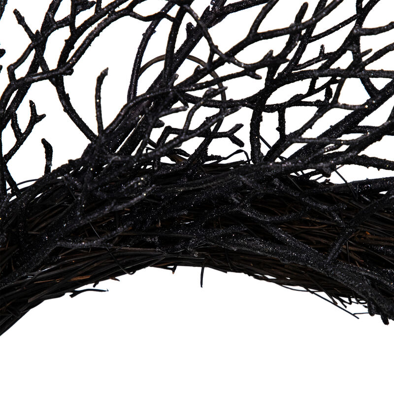 Black Twig Artificial Halloween Wreath  24-Inch  Unlit image number 7