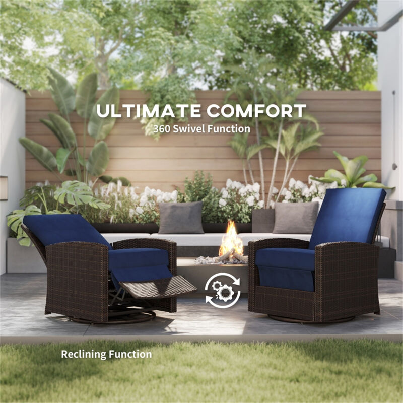 Outdoor Adjustable Reclining Chair with 360-degree Swiveling Base and Ergonomic Support image number 4