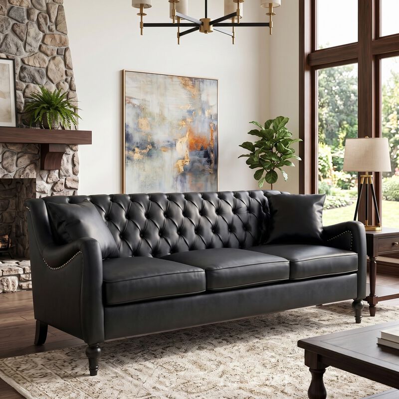 Zutung PU Leather 3‑Seater Sofa image number 4