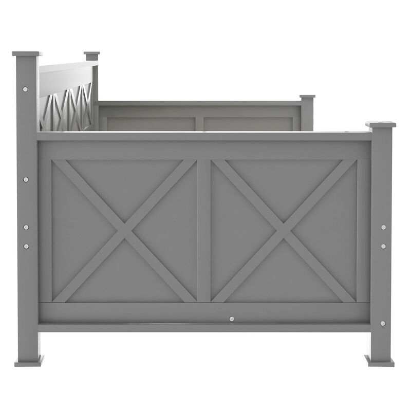 Merax Wooden Modern and Rustic Casual Style Daybed Bed image number 5