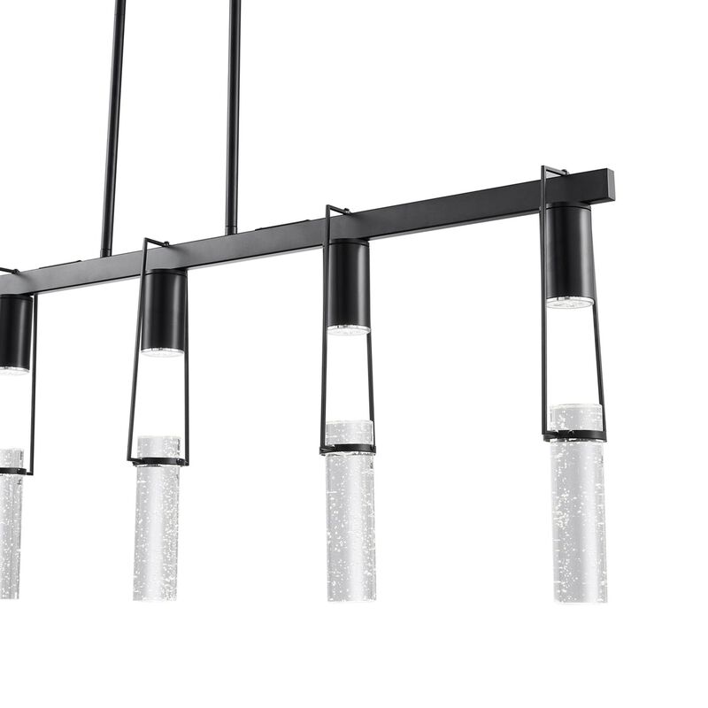 Harmony Chandelier Matte Black Metal and Acrylic 5 LED Lights Dimmable