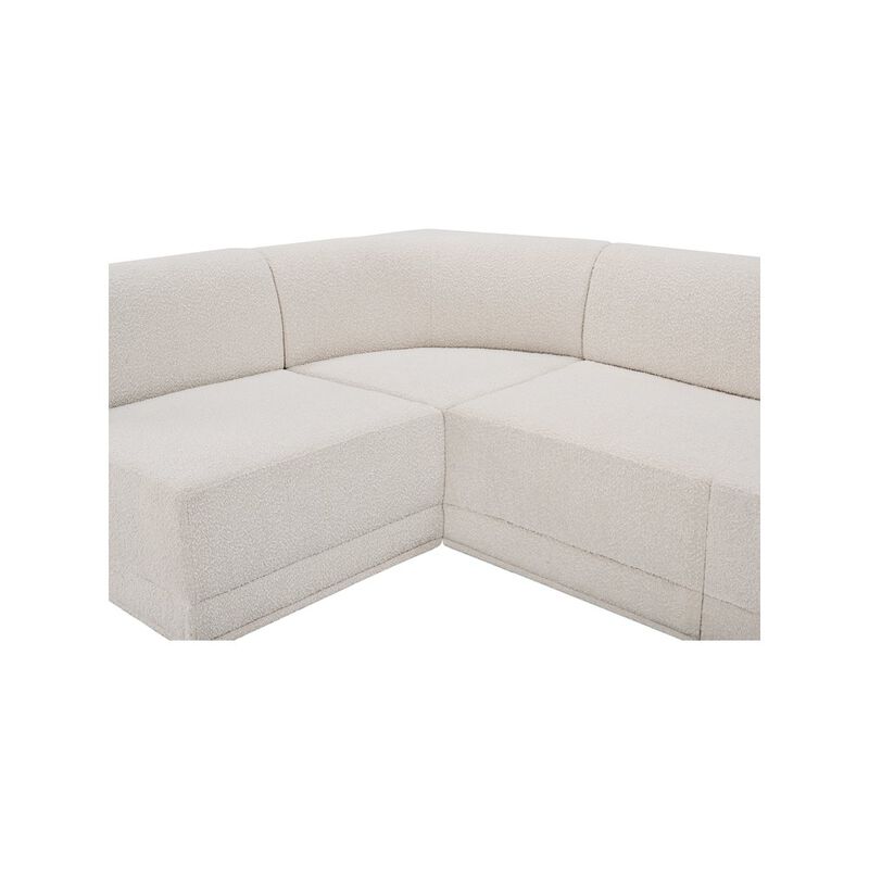 Meridian Furniture Ollie Cream Boucle Fabric Modular Sectional