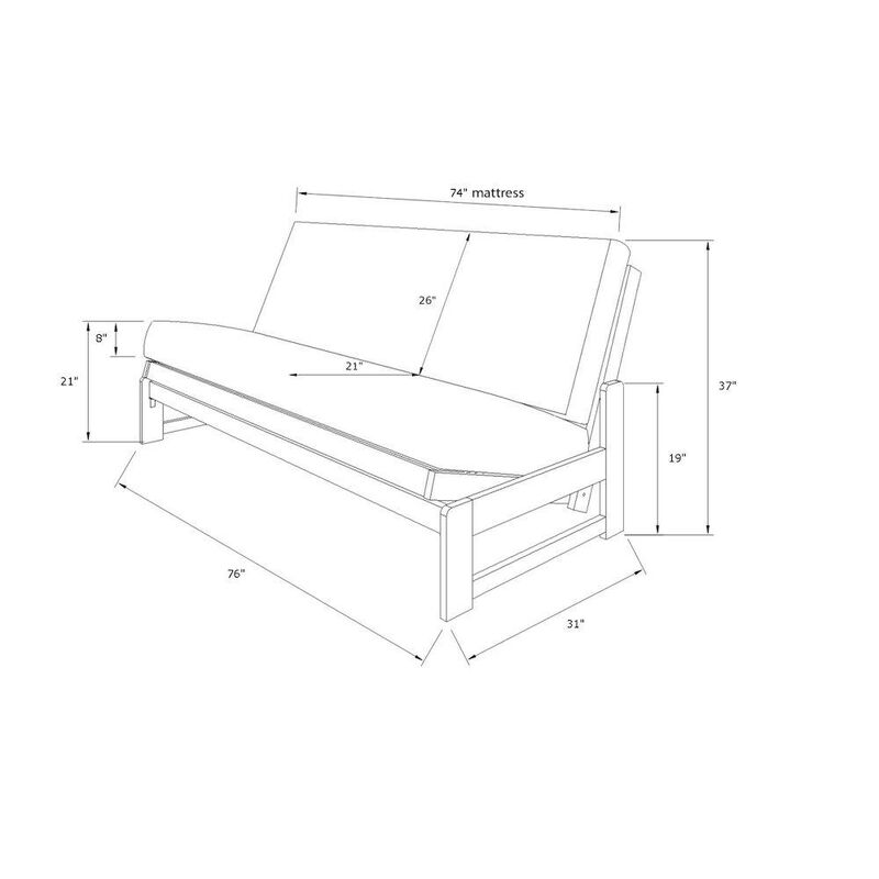 Aspen Frame-Reclaim Mocha Finish-Linen Aqua Mattress