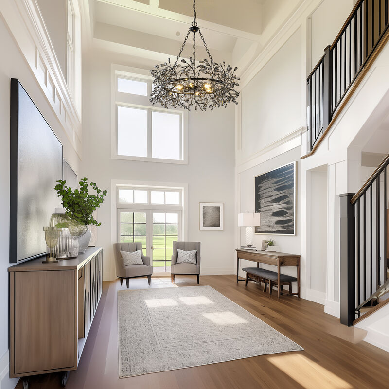 30.7" Modern Glam Black Crystal Branch Chandelier for Kitchen Island, Dining Room and Living Room