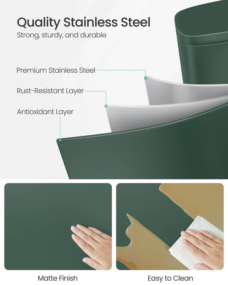 8 Gallon Step-On Trash Can &ndash; Waste Bin with Inner Bucket, Ideal for Kitchen, Pantry, or Breakroom