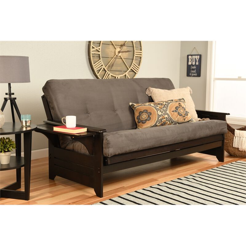 Phoenix Frame-Espresso Finish-Suede Gray Mattress image number 1