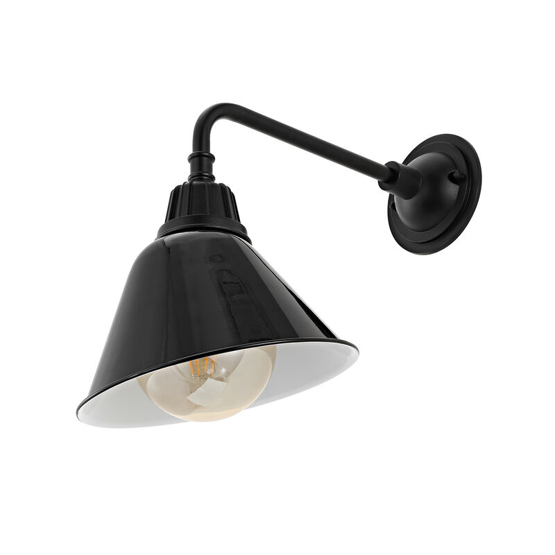 Croydon Farmhouse Industrial Indoor/Outdoor Iron LED Gooseneck Arm Outdoor Sconce