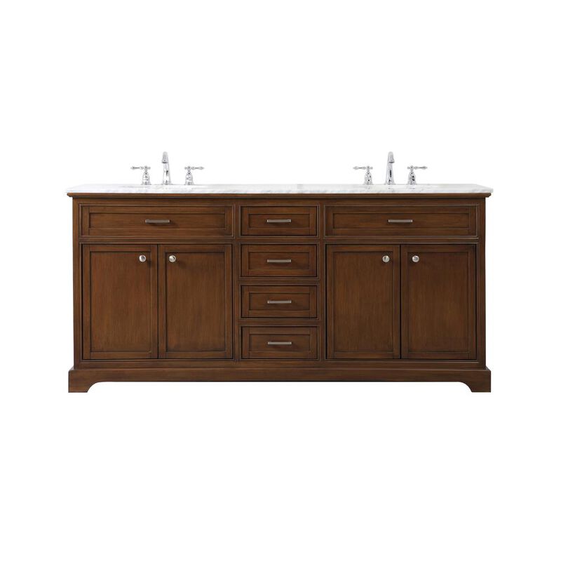 Elegant Kitchen and Bath 72 inch double bathroom vanity in teak