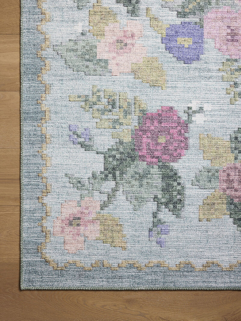 Rosa RSA-02 Sky 3''9" x 5''6" Rug by Rifle Paper Co.