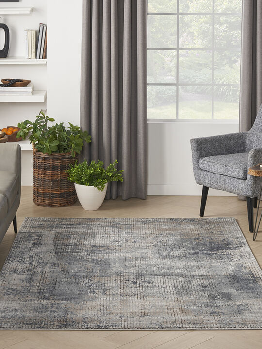 Quarry QUA02 Blue/Beige 3'9" x 5'9" Rug