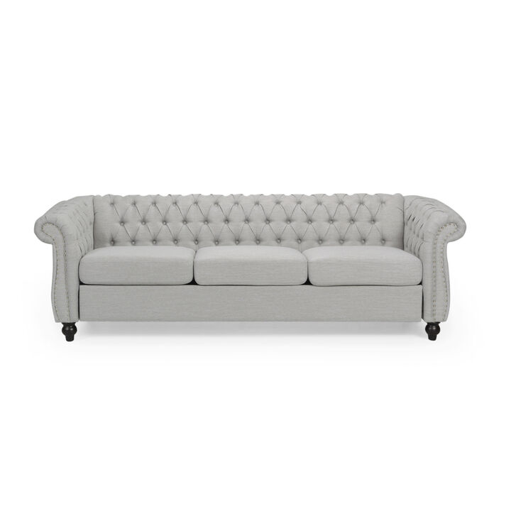 Christopher Knight Home Parksley Contemporary Tufted Chesterfield 3 Seater Sofa