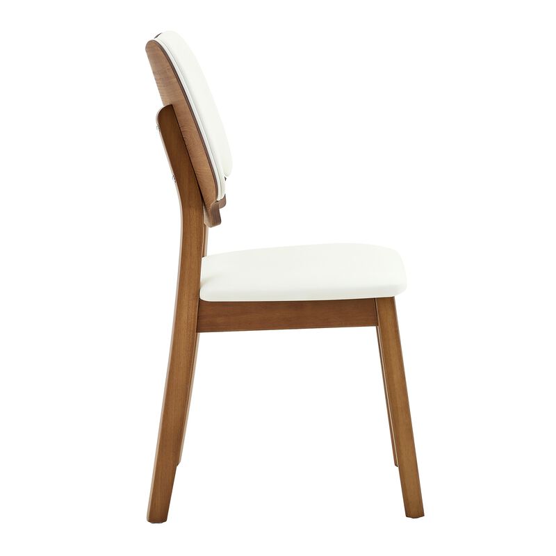 Whisen 2-Pack Solid Wood Dining Chairs with Hollow Out Backrest, PU Leather Upholstered Chairs for Dining Room, Kitchen, Living Room image number 8