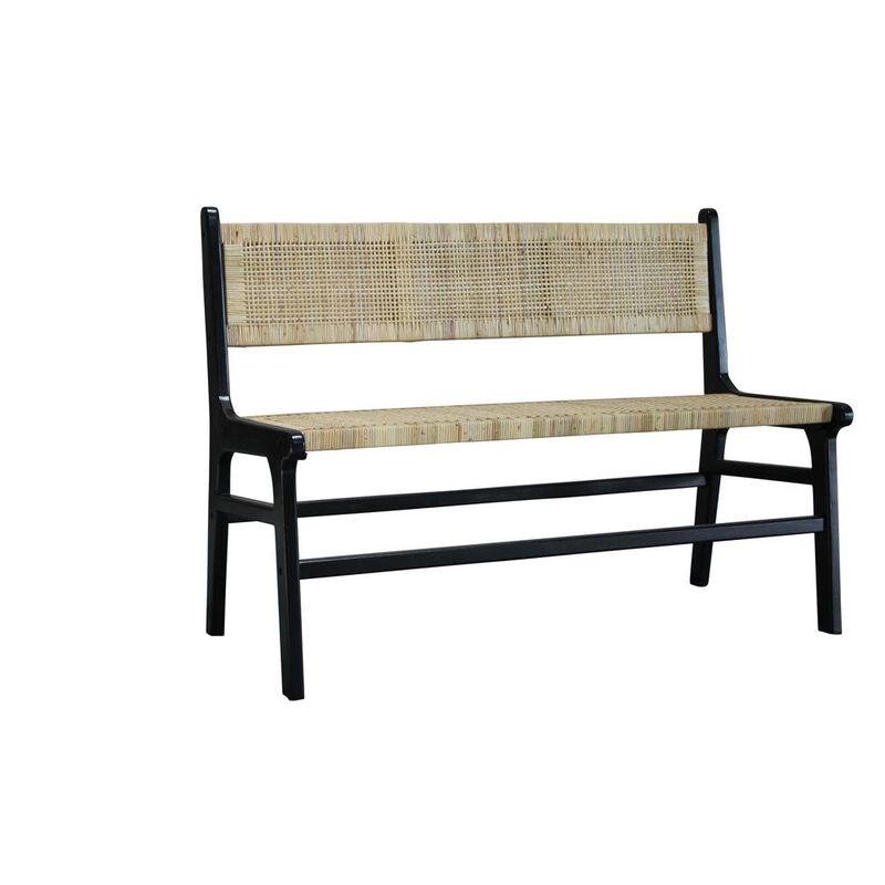 Carolina Chair & Table Leana Rattan Bench - Black