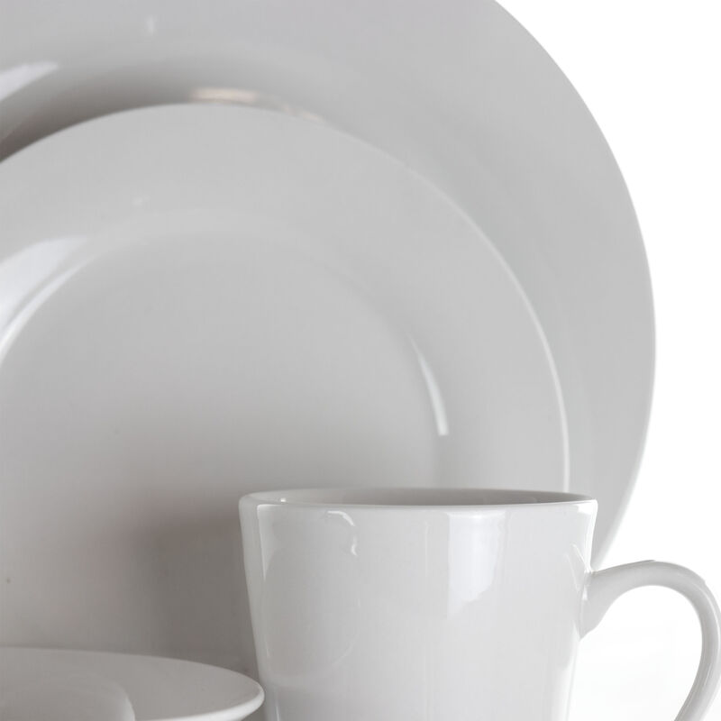 Elama Marshall 16 Piece Porcelain Dinnerware Set in White