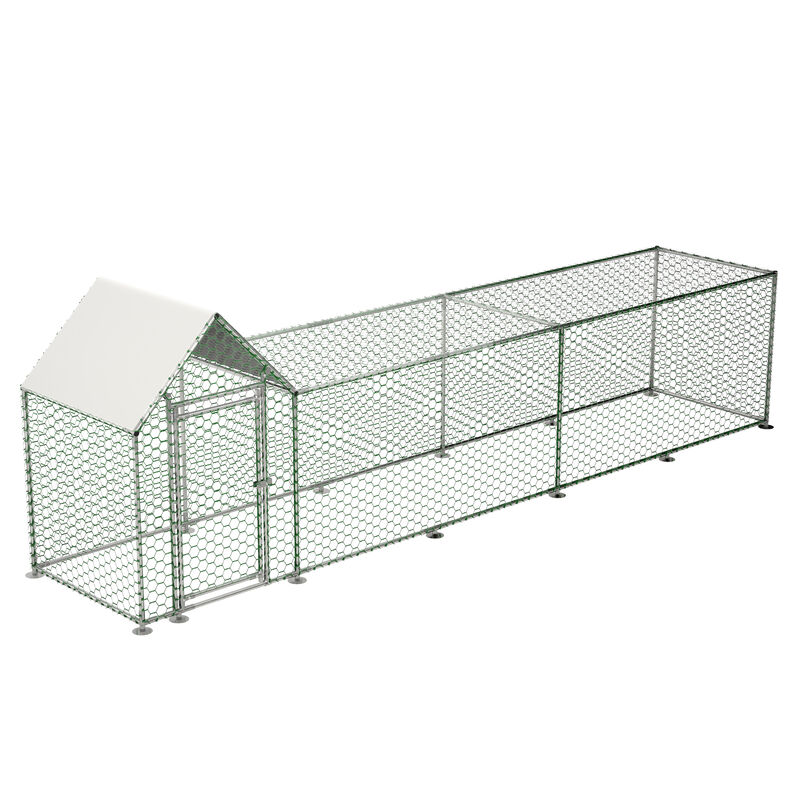 16x3FT Metal Chicken Coop Run Backyard Hen House Poultry Habitat Cage w/Cover image number 0
