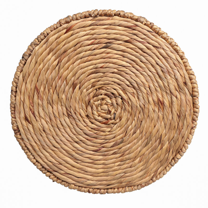Marisol Coastal Bohemian Handwoven Water Hyacinth Round Accent Side Table image number 6
