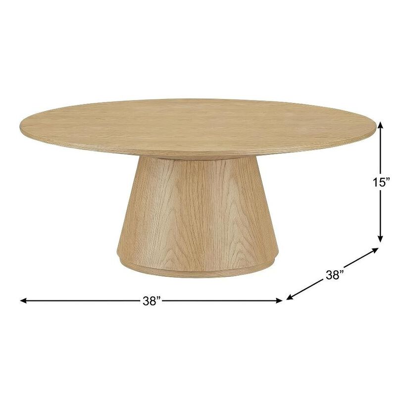 Starlight Canyon Home Brown Oak Veneer Coffee Table with Semi-Gloss Finish and Metal Hardware image number 1