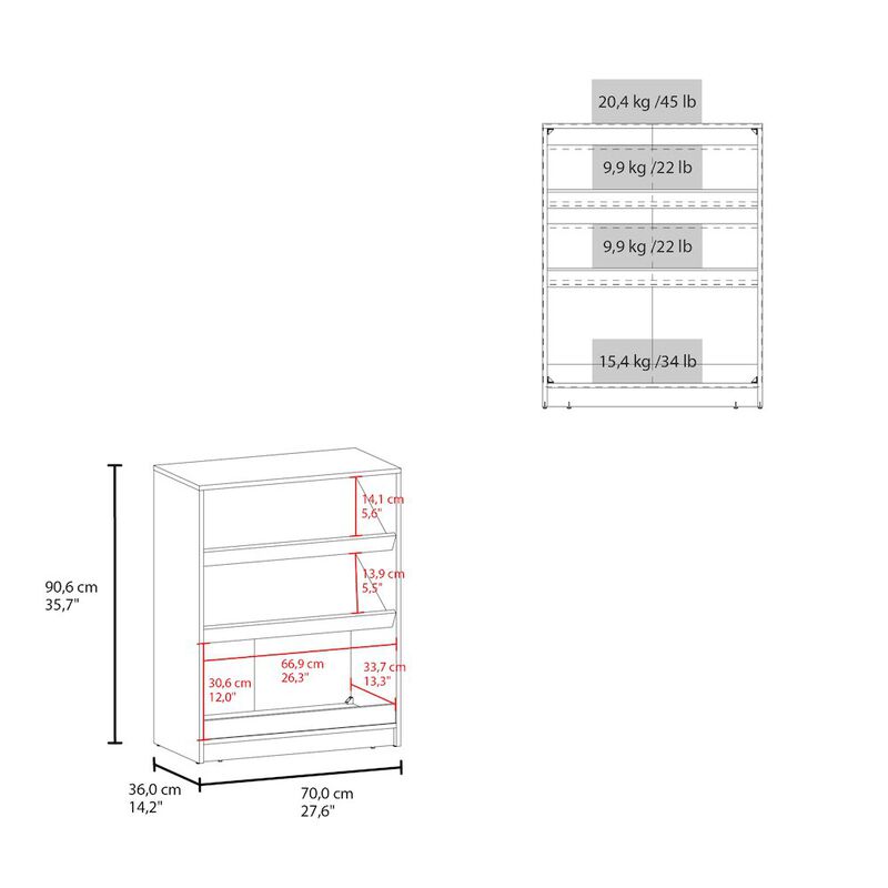 Atoka Shoe Rack, 3 Shelves, Dark Walnut