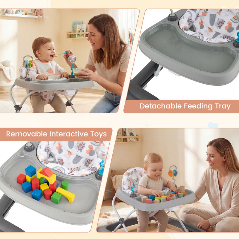 Foldable Baby Walker with Removable Seat and Adjustable Height image number 4