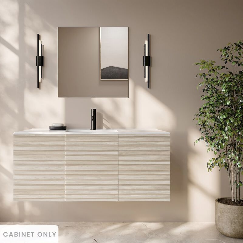 Cascade 48" Wall-Mounted Bathroom Vanity Cabinet without Top in White Oak image number 1