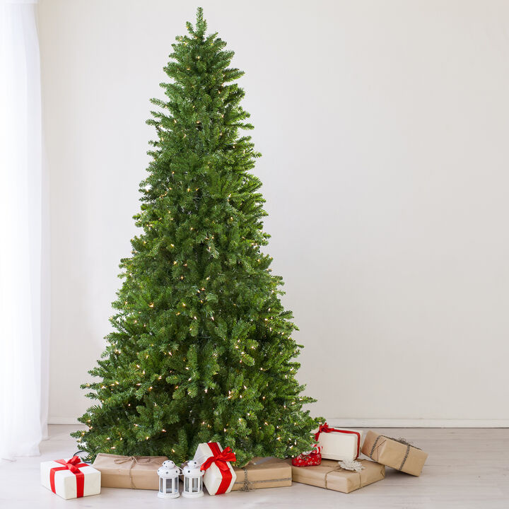 12' Pre-Lit Eastern Pine Slim Artificial Christmas Tree - Clear Lights