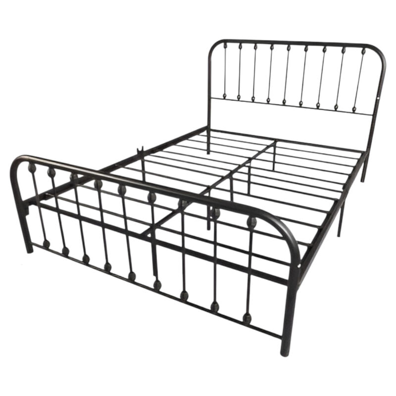 Metal Platform Bed Frame with Rounded Corners Headboard and Footboard for Bedroom