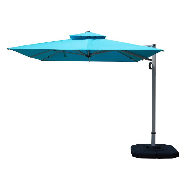 9 x 11 Ft Rectangle Cantilever Umbrella, Offset Patio Umbrella with Aluminum Center Pole (Base Not Included)