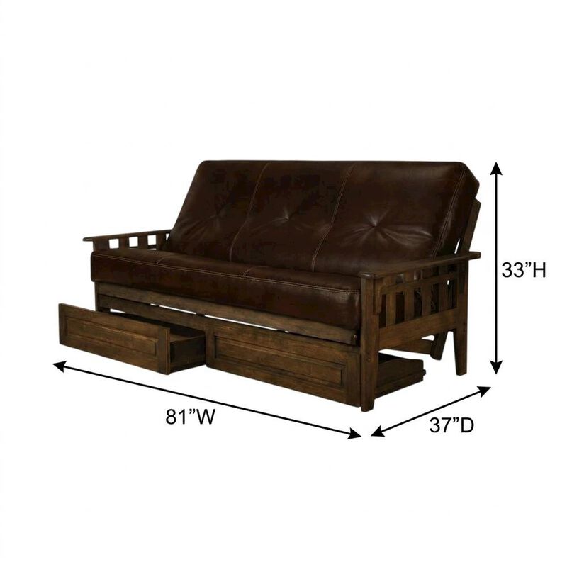 Tucson Frame-Rustic Walnut Finish-Oregon Trail Java Mattress-Storage Drawers image number 5
