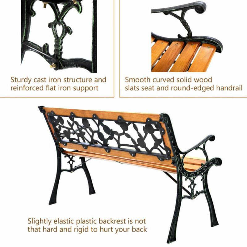 Hivvago Patio Park Garden Porch Chair Bench