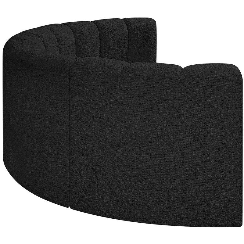 Meridian Furniture Arc Black Boucle Fabric Modular Sofa