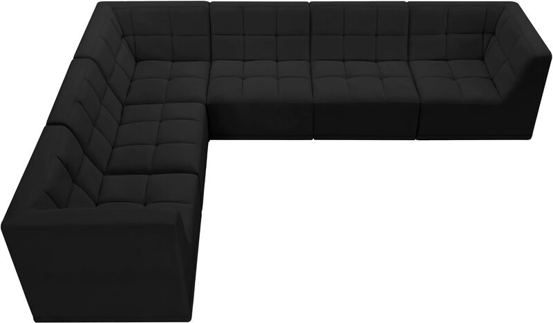 Meridian Furniture Relax Black Velvet Modular Sectional image number 7