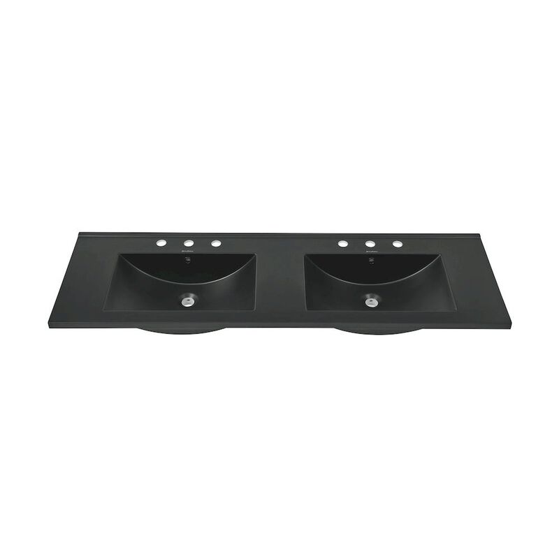 60 inch Vanity Top Bathroom Sink with 3 Holes image number 2