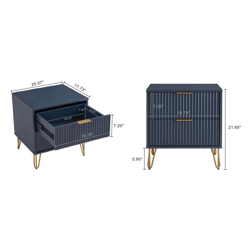 Dumbo Dresser and 2-Drawer Nightstand Set in Blue image number 5