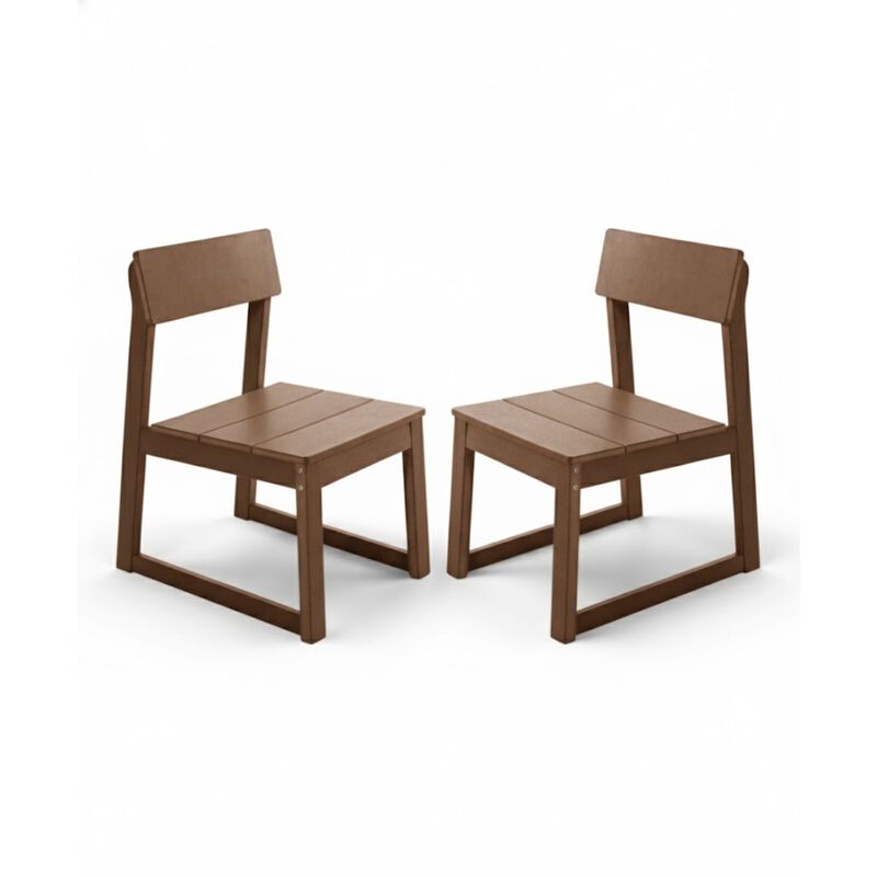 Outdoor Living Collection Dining Side Chairs 2-Pack All Weather HDPE Indoor Outdoor Patio Garden Seating image number 5