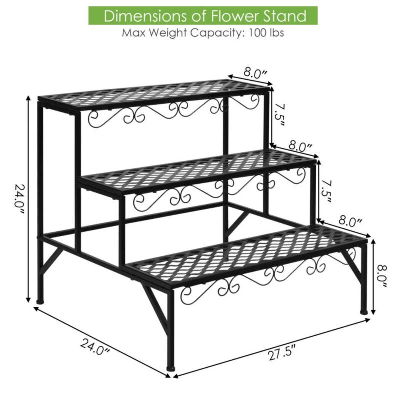 Hivvago 3 Tiers Metal Decorative Plant Stand
