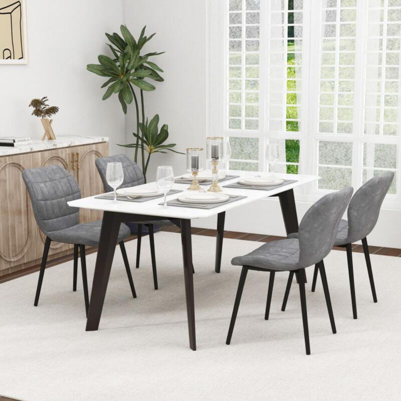 Hivvago Dining Chairs Set of 2 with Padded Back, Metal Legs and Adjustable Foot Pads