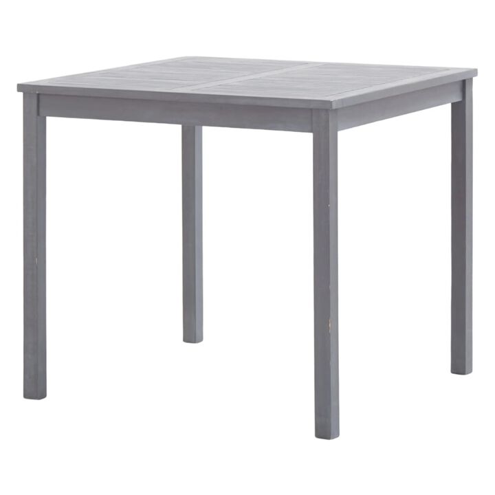vidaXL Garden Table Gray 31.5"x31.5"x29.1" Solid Acacia Wood