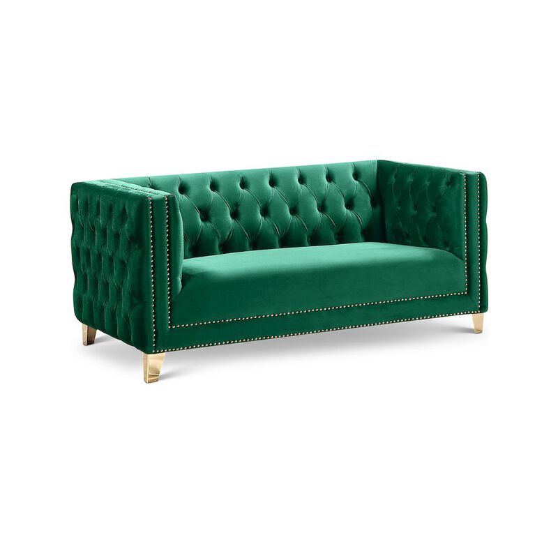 Meridian Furniture Michelle Green Velvet Loveseat