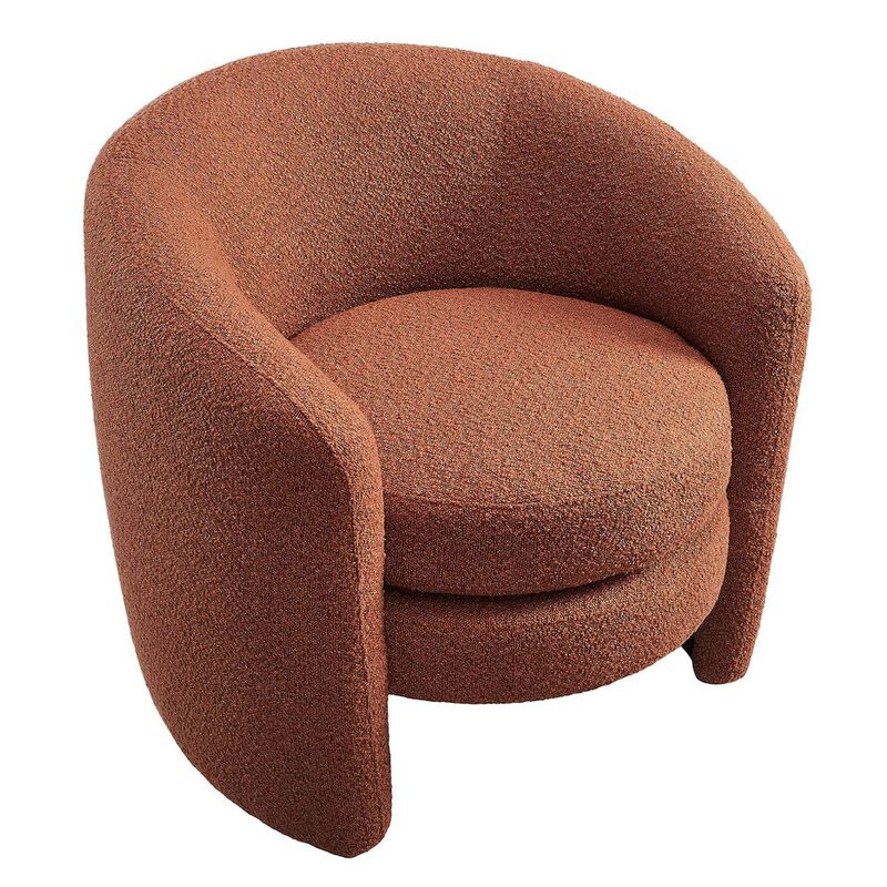 Affinity Upholstered Boucle Fabric Curved Back Armchair image number 5