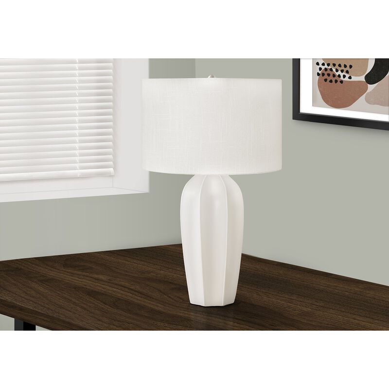 Monarch Specialties I 9731 - Lighting, 27"H, Table Lamp, Cream Ceramic, Ivory / Cream Shade, Modern