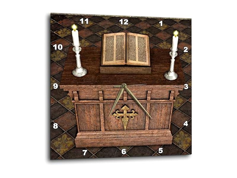 Medieval Altar Bible Wall Clock 10 Inch Home Decor image number 0