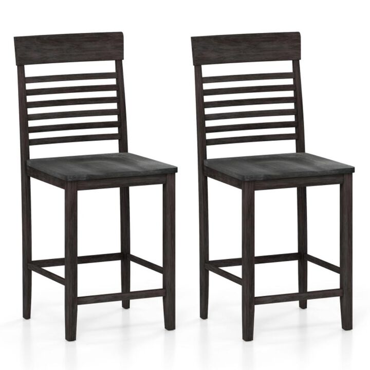 Hivvago Dining Chair Set of 2 with Footrests and Solid Wood Frame