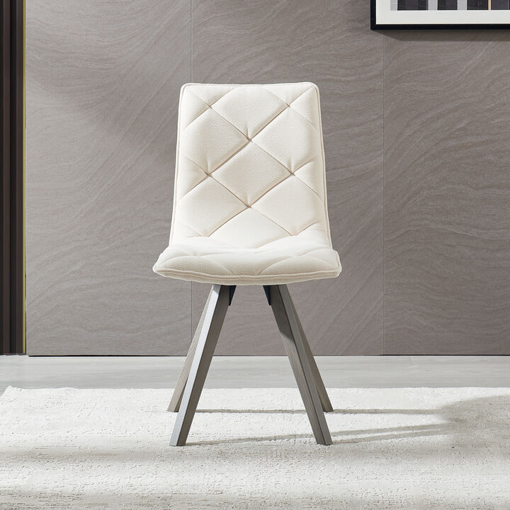 Clihome Dining Chairs Set of 2,Mid Century Modern Chairs with Wood Legs and Fabric Cushion for Dining Room