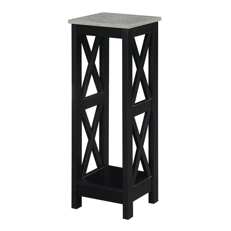 Convenience Concepts Oxford 2 Tier Tall Plant Stand Cement/Black