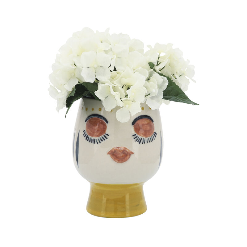 Cer, 6"d Face Vase, Multi image number 4