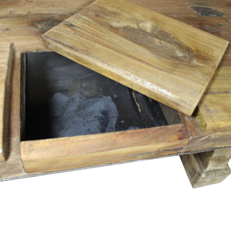 vidaXL Coffee Table Solid Reclaimed Wood 35.4"x19.7"x13.8" image number 3